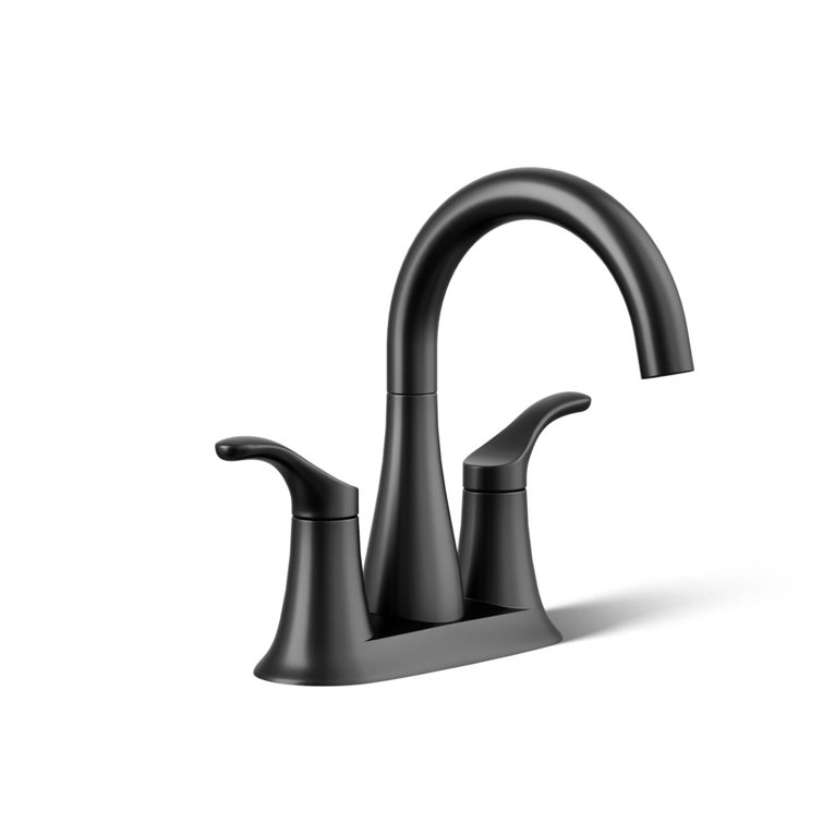 Kohler Simplice Waschbeckenarmatur Mattschwarz – 1,2 GPM, Keramikventile, Elegant & Langlebig Fürs Badezimmer